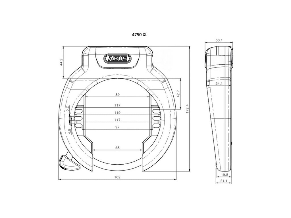 ABUS Ring Lock 4750XL NR With Removable Key