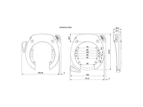 ABUS 5750L Retainable Ring Lock with RIB Battery Lock