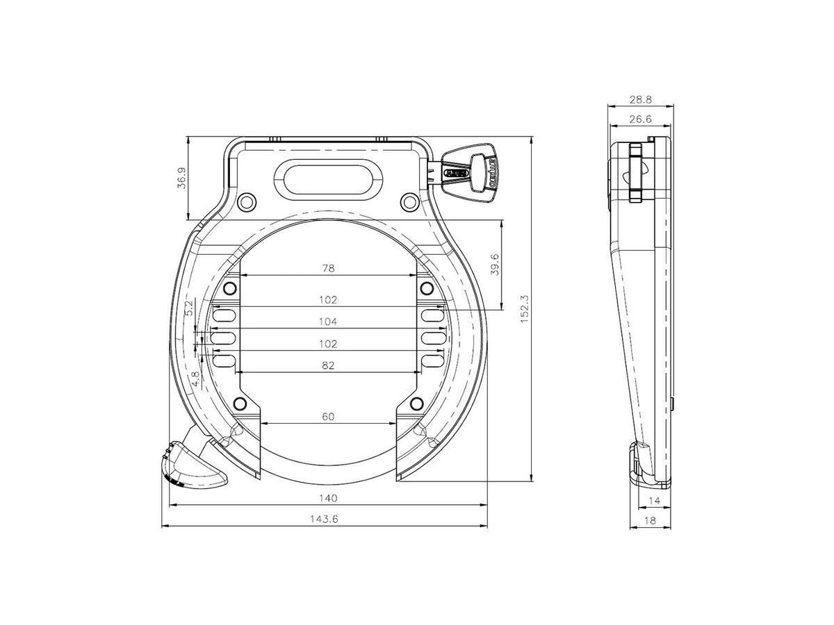 ABUS Ring Lock 4650L NR with Removable Key