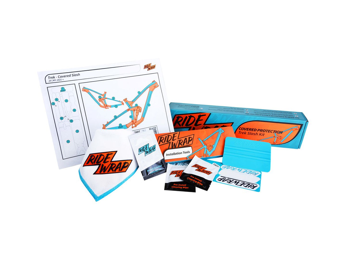 RideWrap Gloss Covered Frame Protection Kit designed to fit 2021 Trek Slash