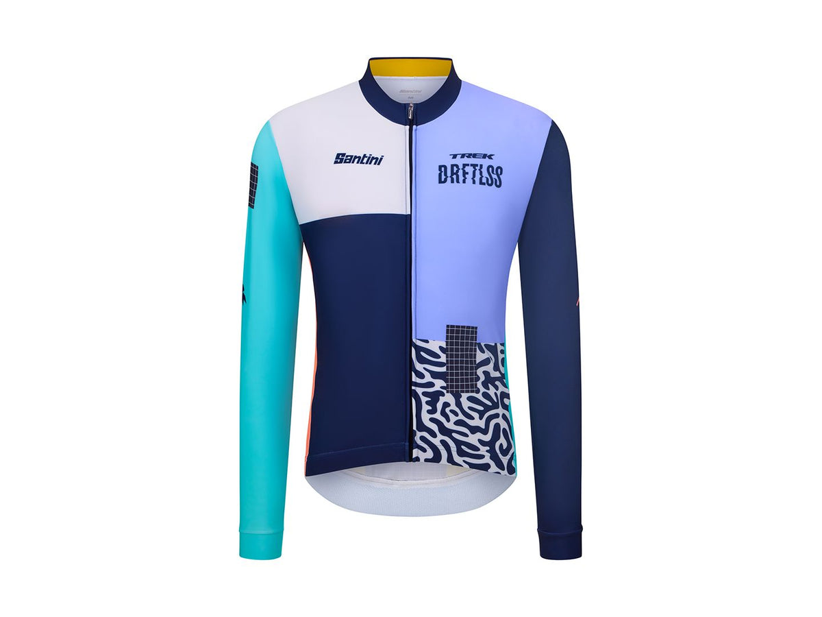 Maglia termica da ciclismo a maniche lunghe Trek Driftless Team Replica realizzata da Santini