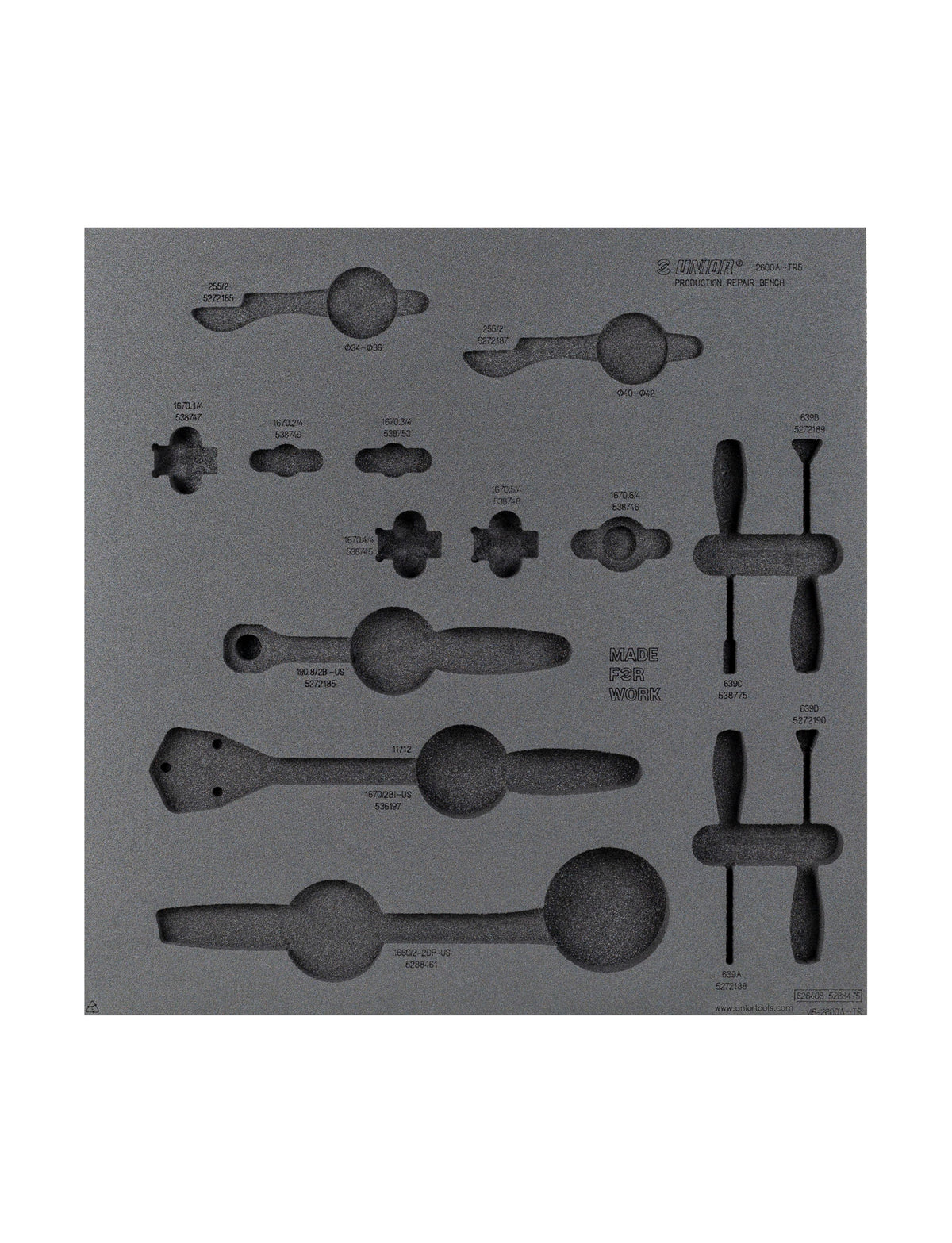 Unior Production Bench Drawer - 5 Tool Tray
