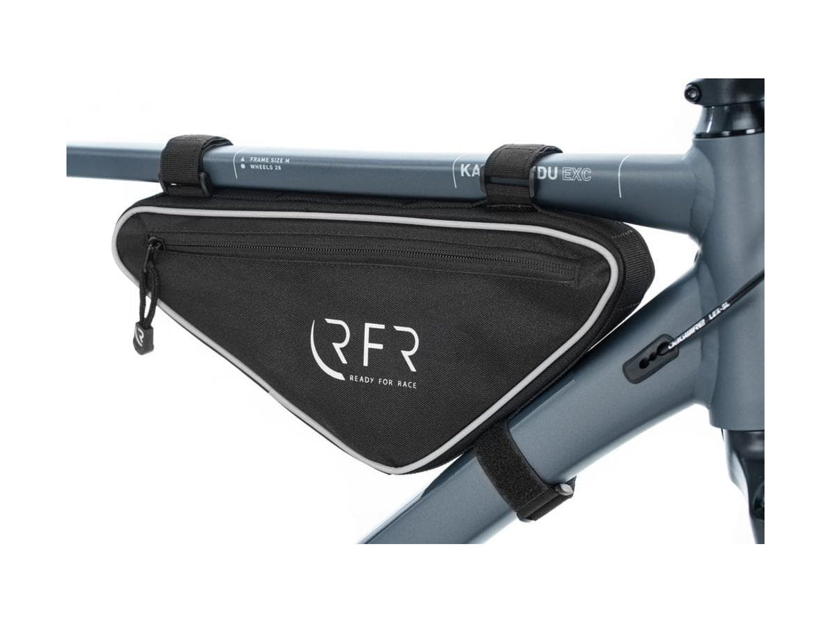 Borsa triangolare da telaio Cube RFR nera montata sulla bici